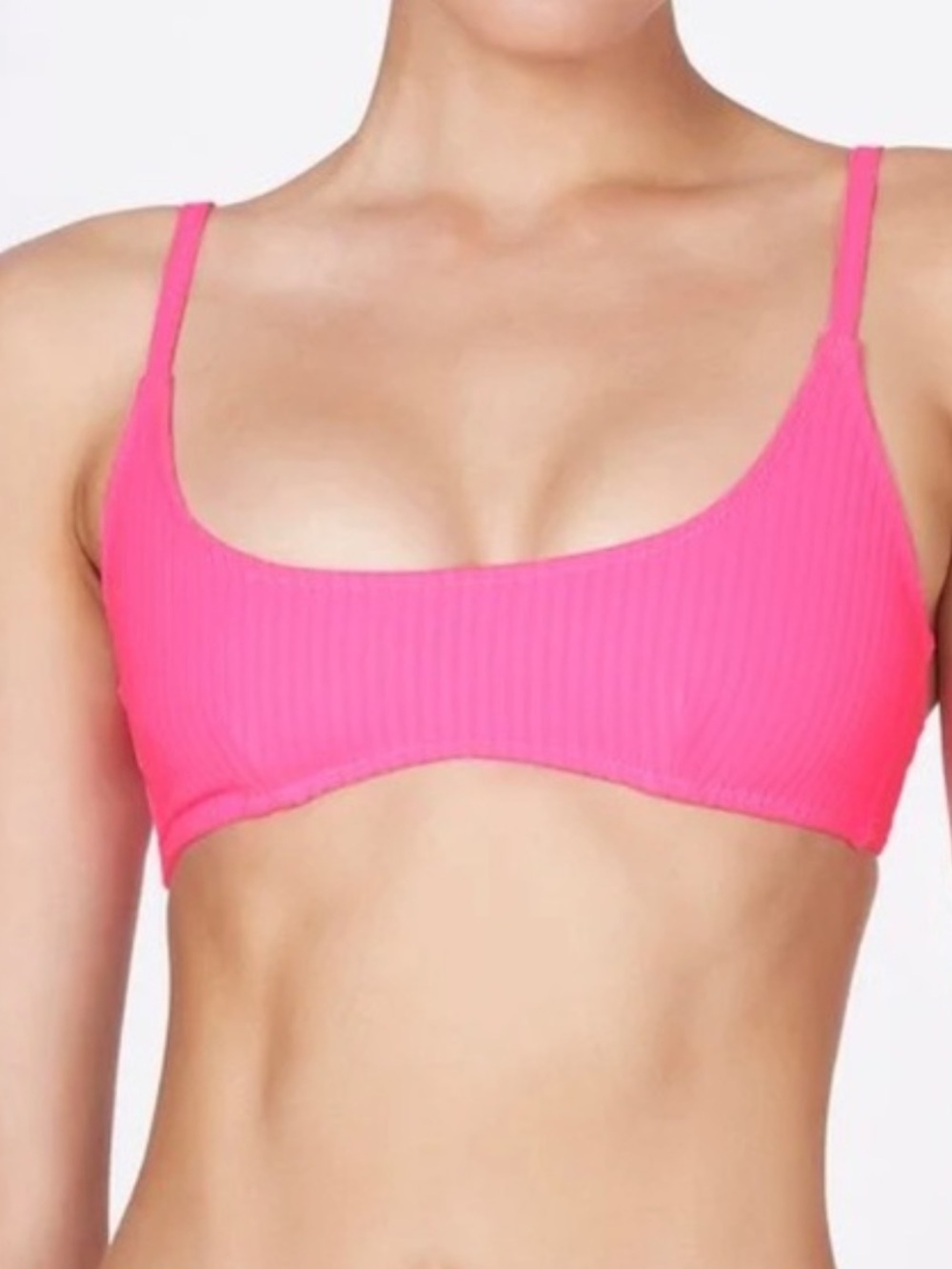 TRIANGL Maci Belini Ribbed Pink Bikini Top L